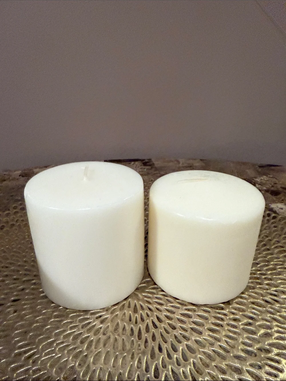 Gold Glass Bubble Candlestick Holders, Set of 2